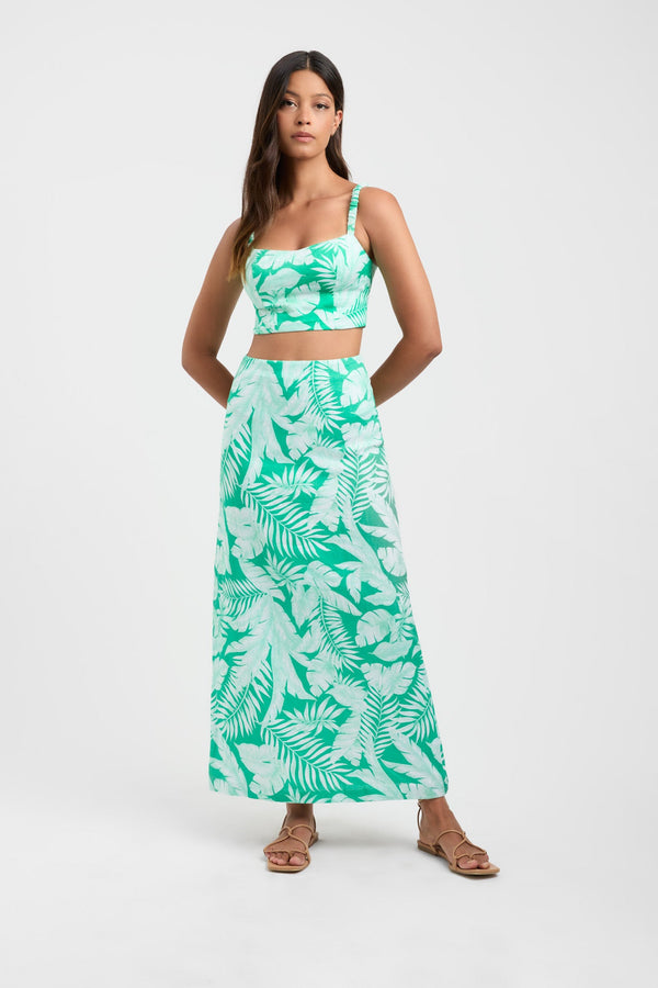 kookai Justine Maxi Skirt Island Green