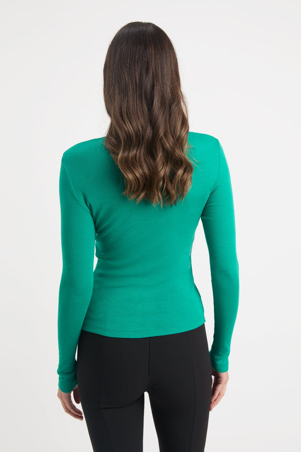 Kookai Kalara Long Sleeve Twist Top Dans Green