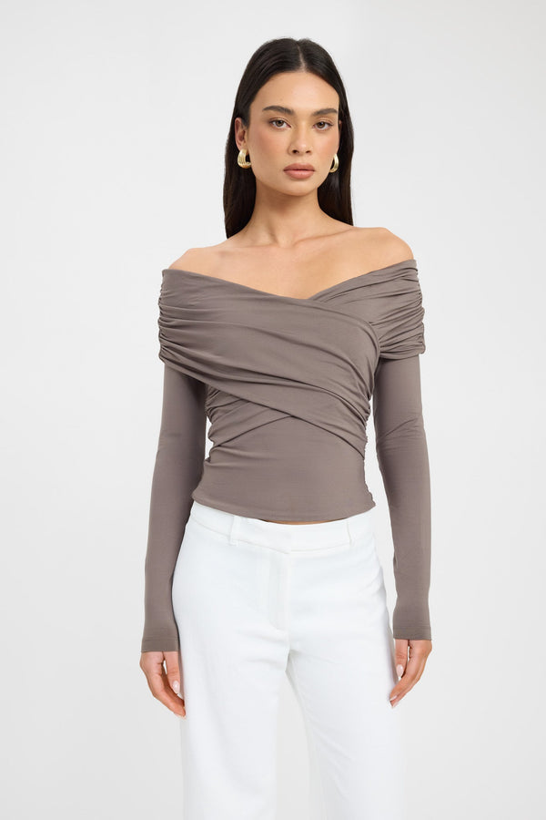 Kookai Kalia Long Sleeve Top Nestle