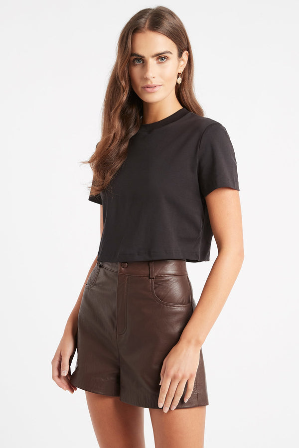 kookai Karlie Crop Tee Black