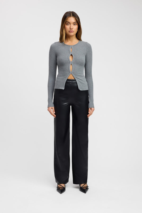 Kookai Kinsley Top Charcoal Marle