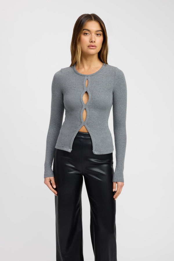 Kookai Kinsley Top Charcoal Marle