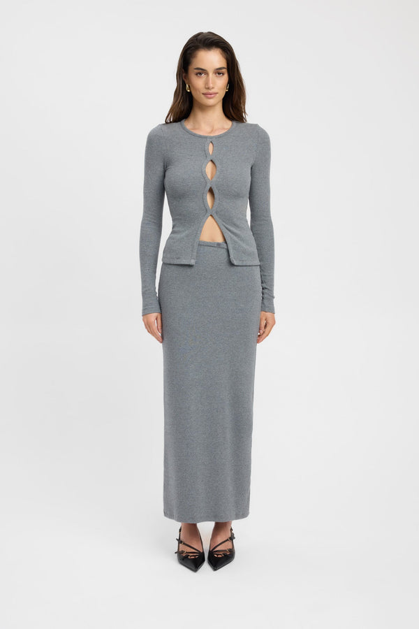 kookai Kinsley Top Charcoal Marle