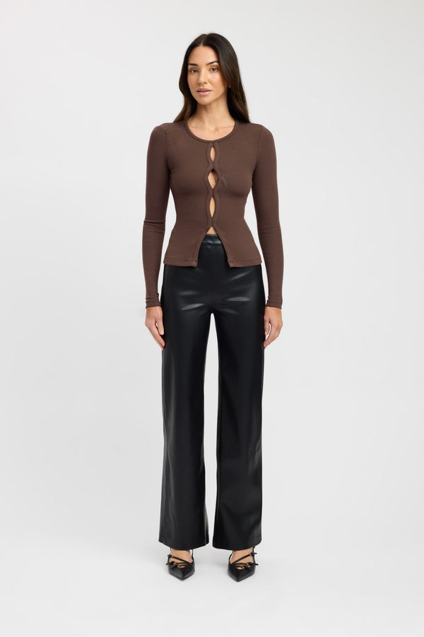 kookai Kinsley Top Dark Chocolate