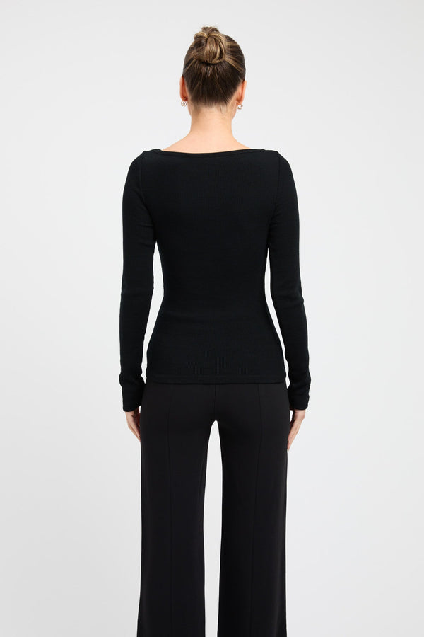 Kookai Knox Merino Wool Top Black