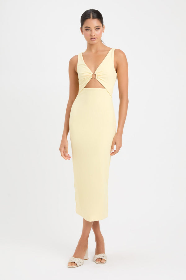 kookai Lainey Midi Dress Sorbet Yellow