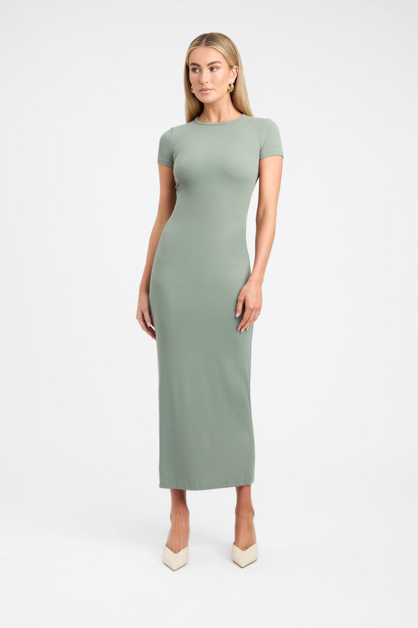 kookai Lani Midi Dress Basil Green