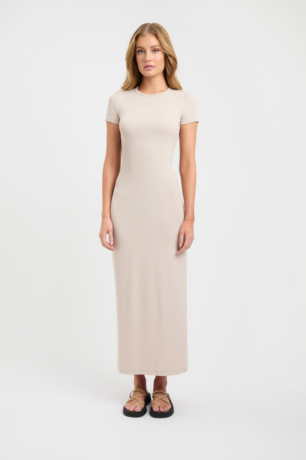 kookai Lani Midi Dress Warm Beige
