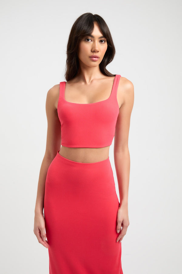 kookai Laura Crop Candy Red