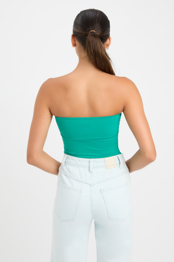 Kookai Leigh Strapless Top Dans Green