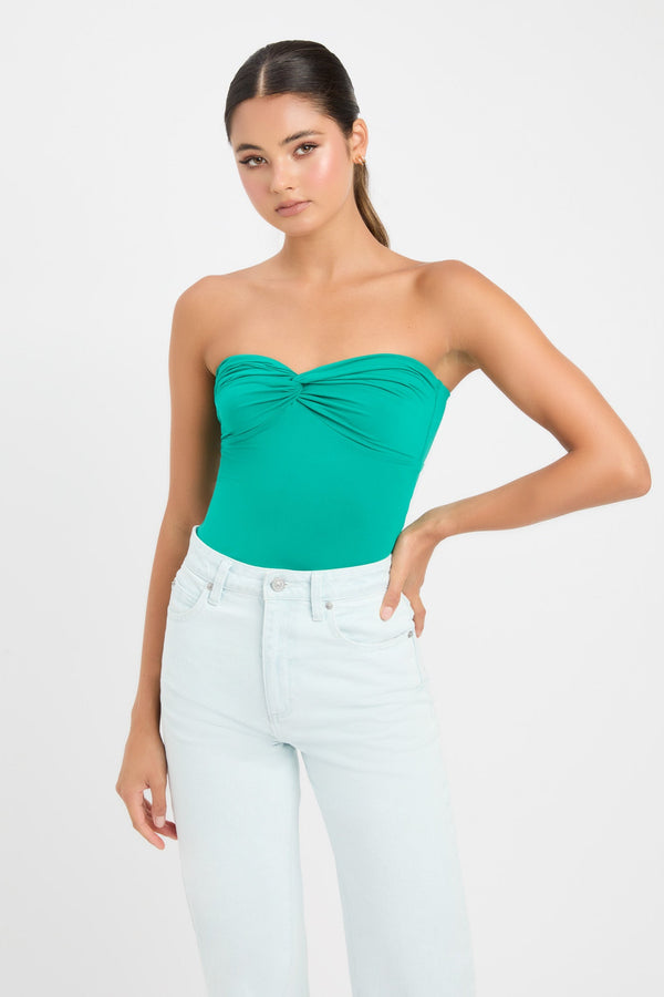 kookai Leigh Strapless Top Dans Green
