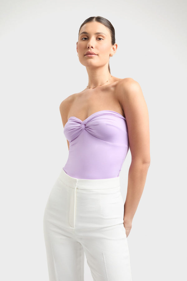 kookai Leigh Strapless Top Passion Flower