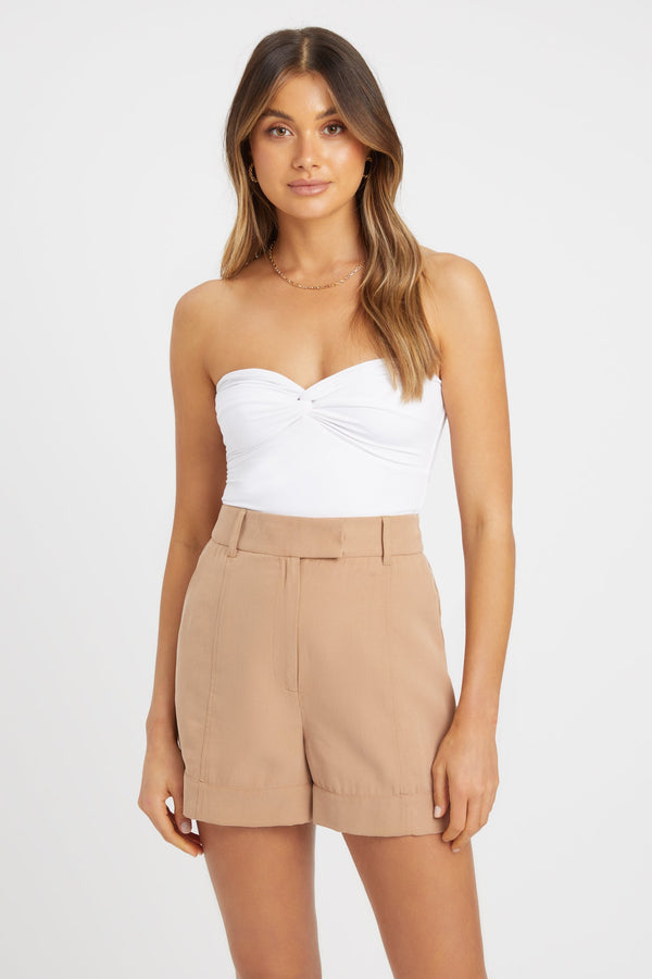 kookai Leigh Strapless Top White