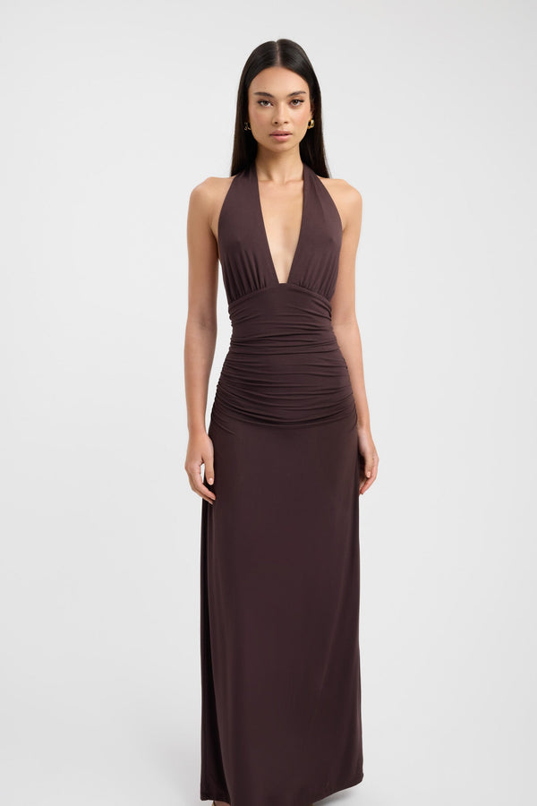 Kookai Leni Maxi Dress Dark Mahogany