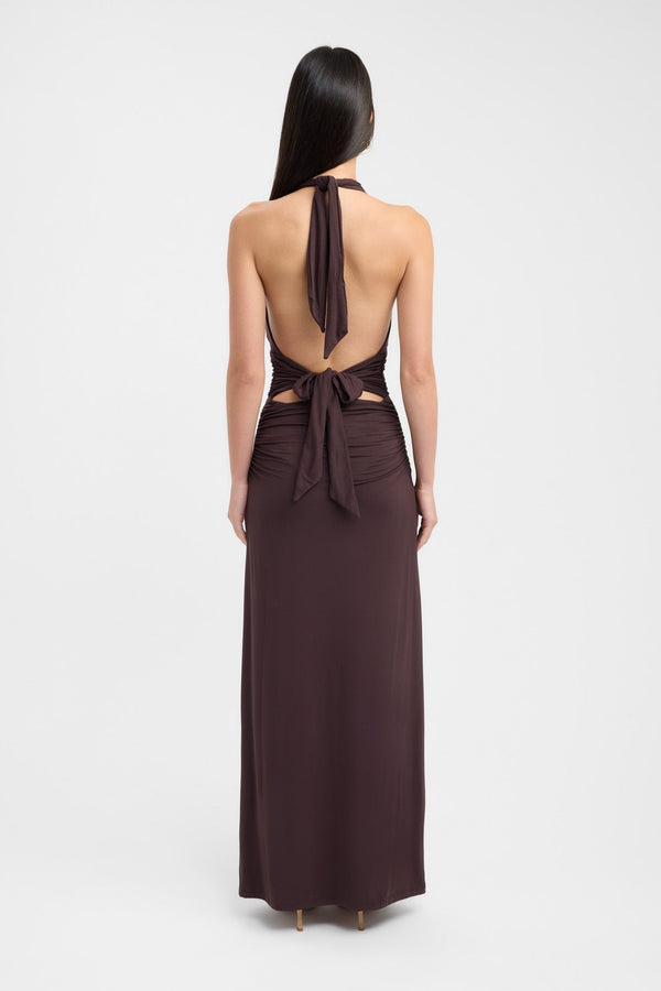 Kookai Leni Maxi Dress Dark Mahogany