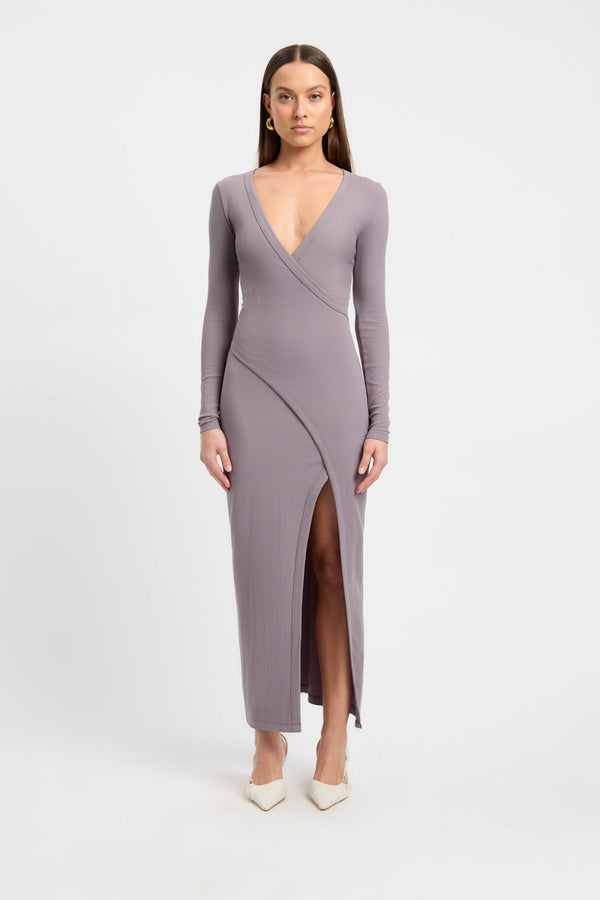 kookai Lexie Long Sleeve Dress Volcanic Grey