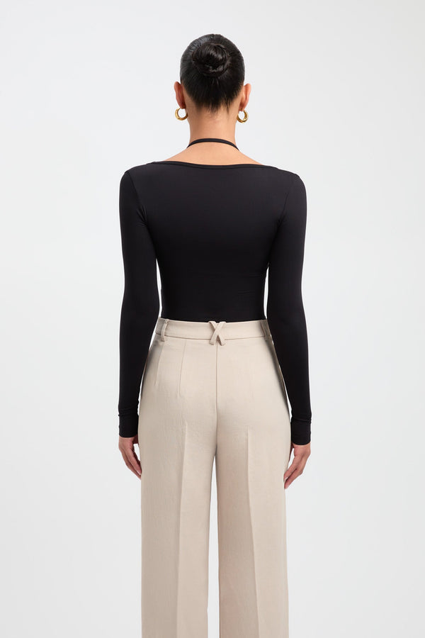 Kookai Liana Long Sleeve Top Black