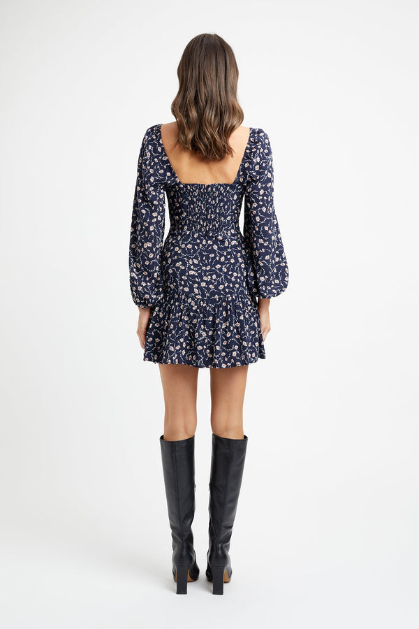 Kookai Liberty Long Sleeve Mini Dress Navy