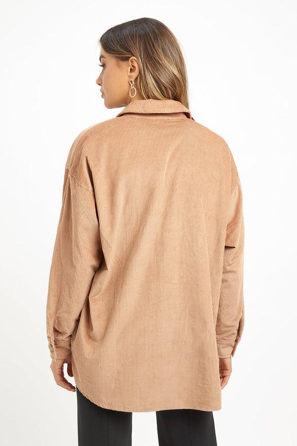 Kookai Light Cord Shacket Camel