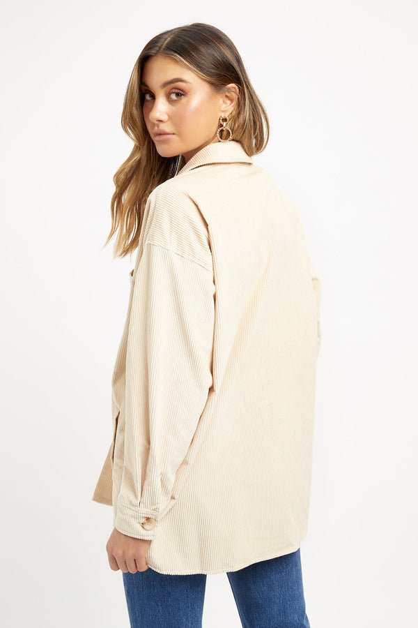 Kookai Light Cord Shacket Ivory Sand