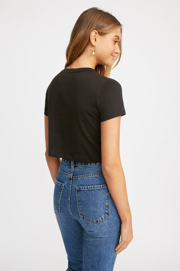 Kookai Light Essential Crop Tee Black