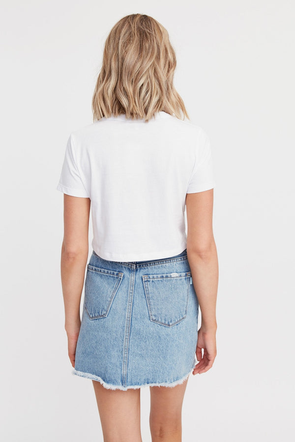 Kookai Light Essential Crop Tee White
