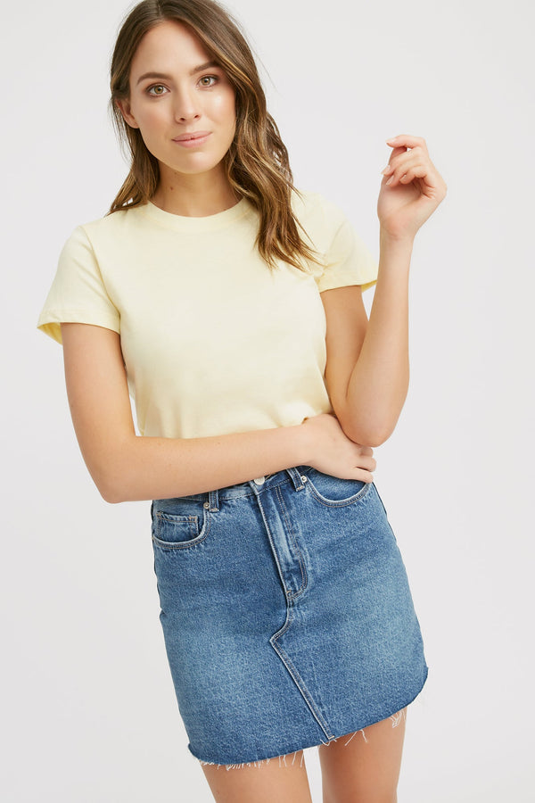 kookai Light Essential Slim Tee Soft Lemon