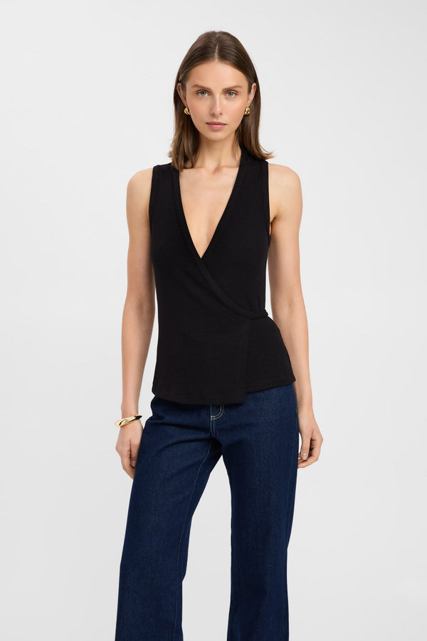 Kookai Lily Tie Top Black