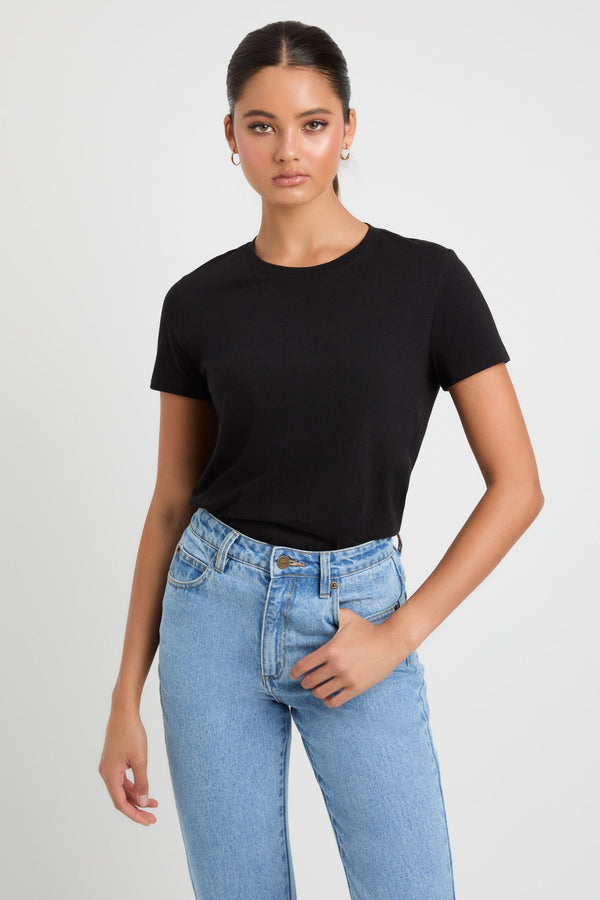 kookai Lisa Slim Tee Black