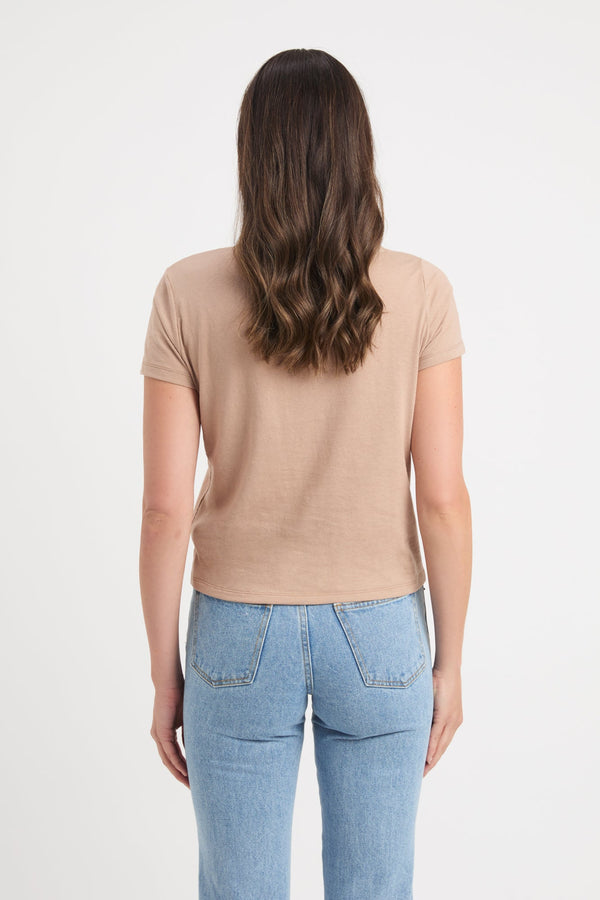 Kookai Lisa Slim Tee Truffle