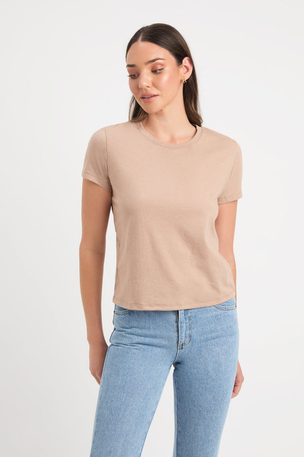 kookai Lisa Slim Tee Truffle