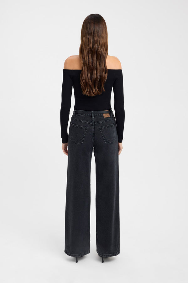 Kookai Lola Lace Up Top Black