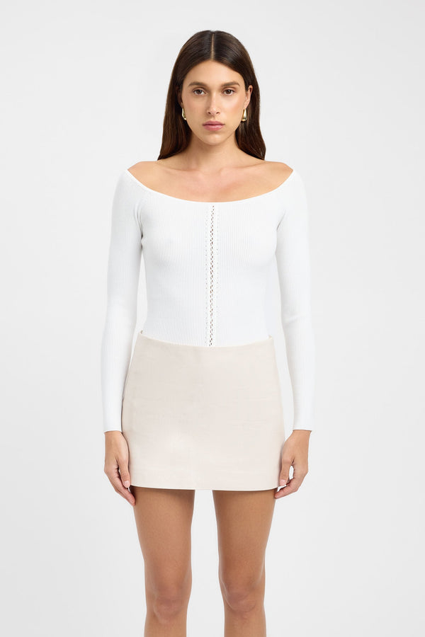 Kookai Lola Lace Up Top White