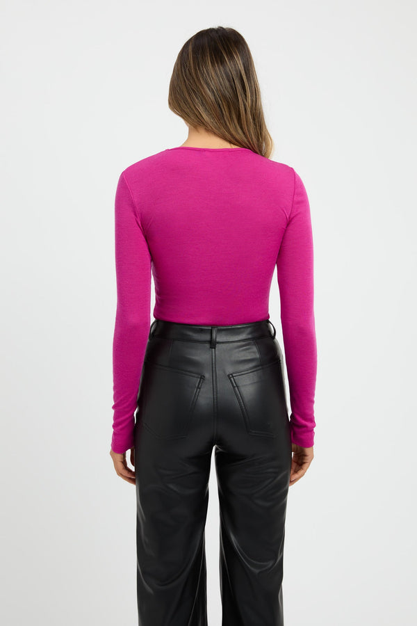 Kookai Long Sleeve Crew Neck Top Wild Viola