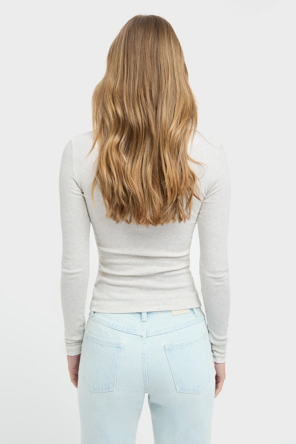 Kookai Lottie Long Sleeve Top Coconut Marle