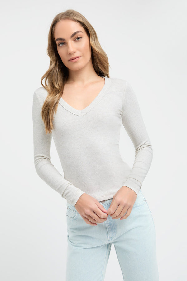 kookai Lottie Long Sleeve Top Coconut Marle