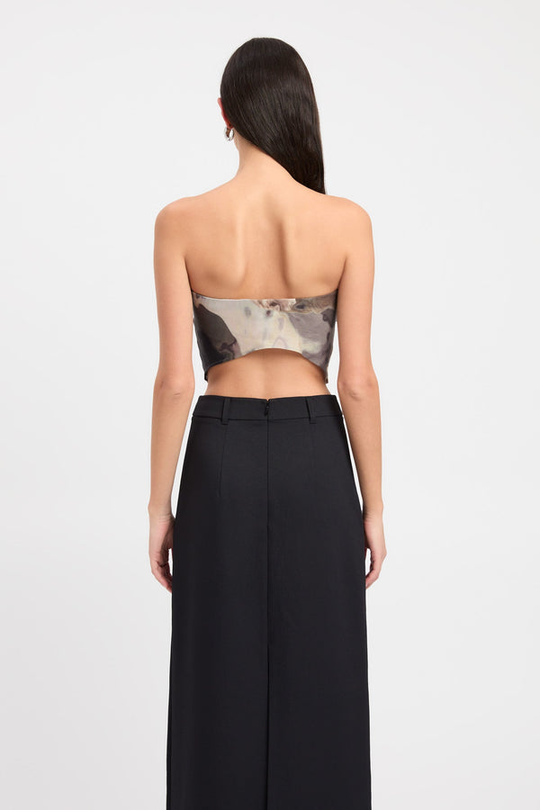 Kookai Lucia Strapless Top Khaki