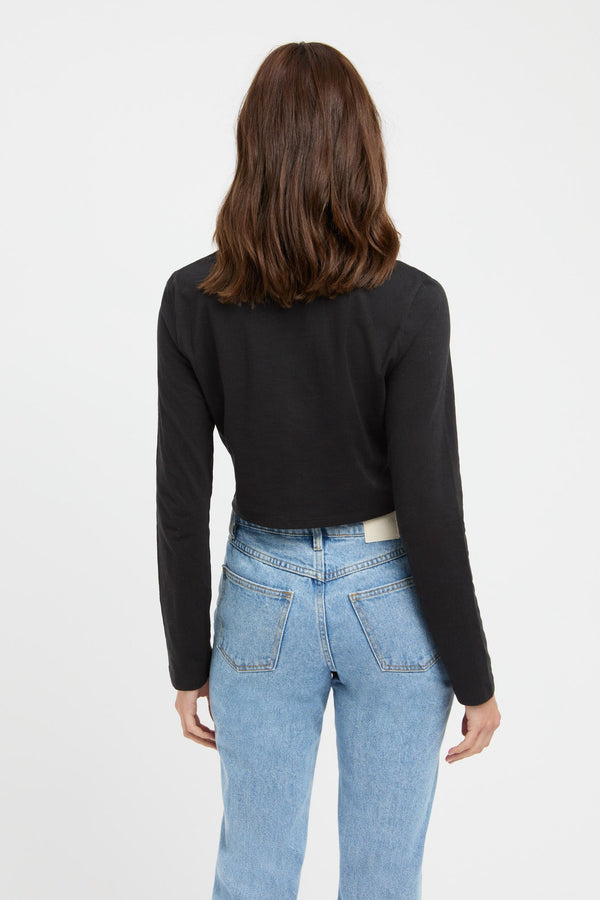 Kookai Lucienne Long Sleeve Top Black