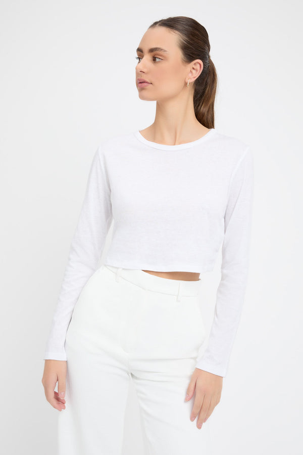kookai Lucienne Long Sleeve Top White