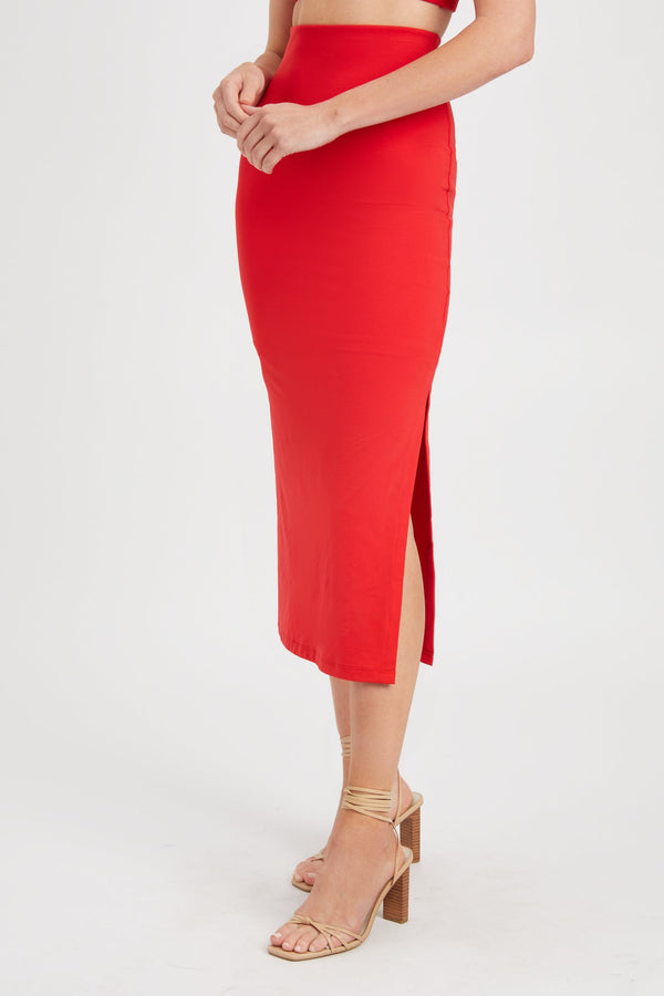 Kookai Lulu Midi Skirt Aura Red