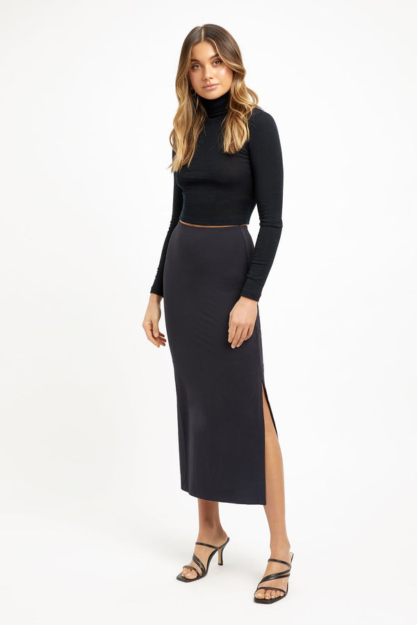 kookai Lulu Midi Skirt Black