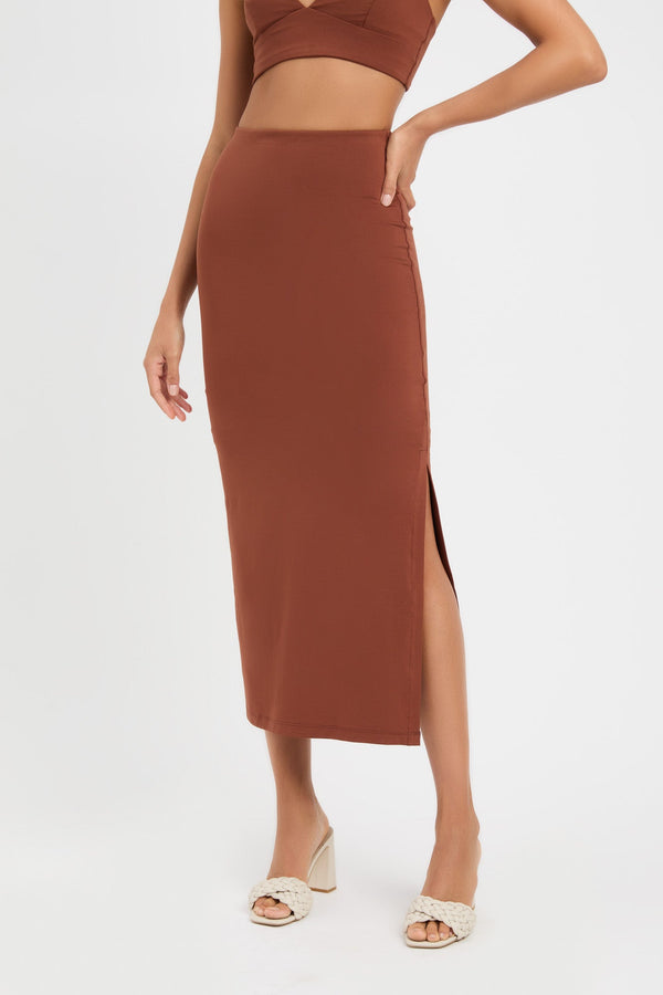 Kookai Lulu Midi Skirt Sienna