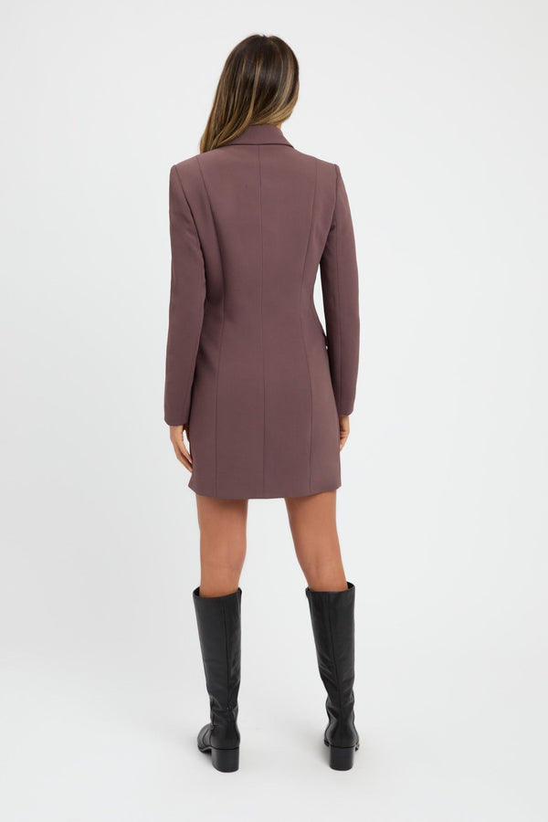 Kookai Lux Blazer Dress Chocolate