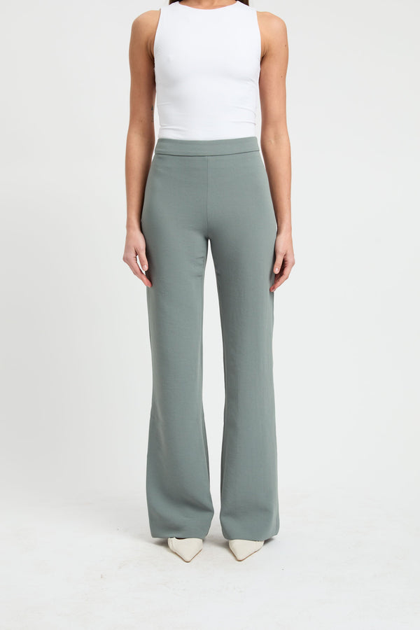 Kookai Lux Long Flare Pants Agave Green