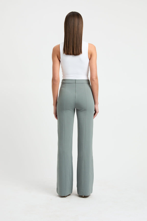 Kookai Lux Long Flare Pants Agave Green