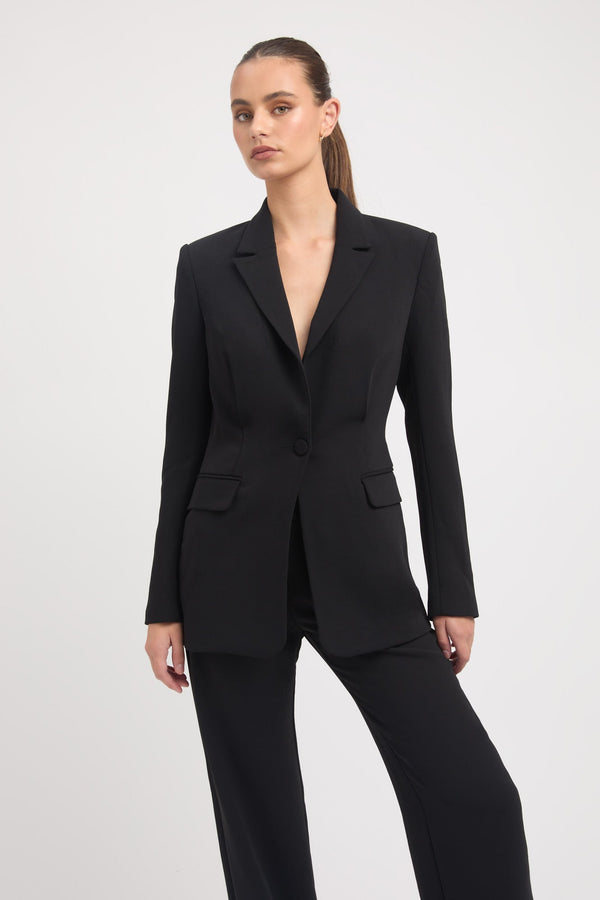 Kookai Lux Tuck Blazer Black