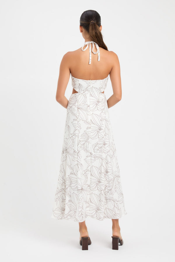 Kookai Lyra Cut Out Midi Dress Multi