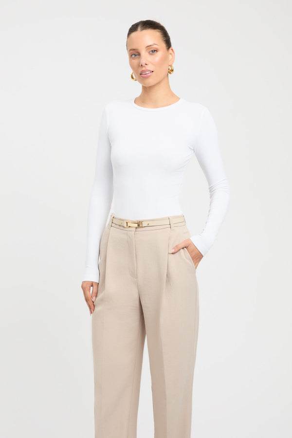 Kookai Maddie Long Sleeve Top White