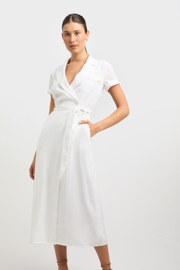 Kookai Madrid Shirt Dress Bright White