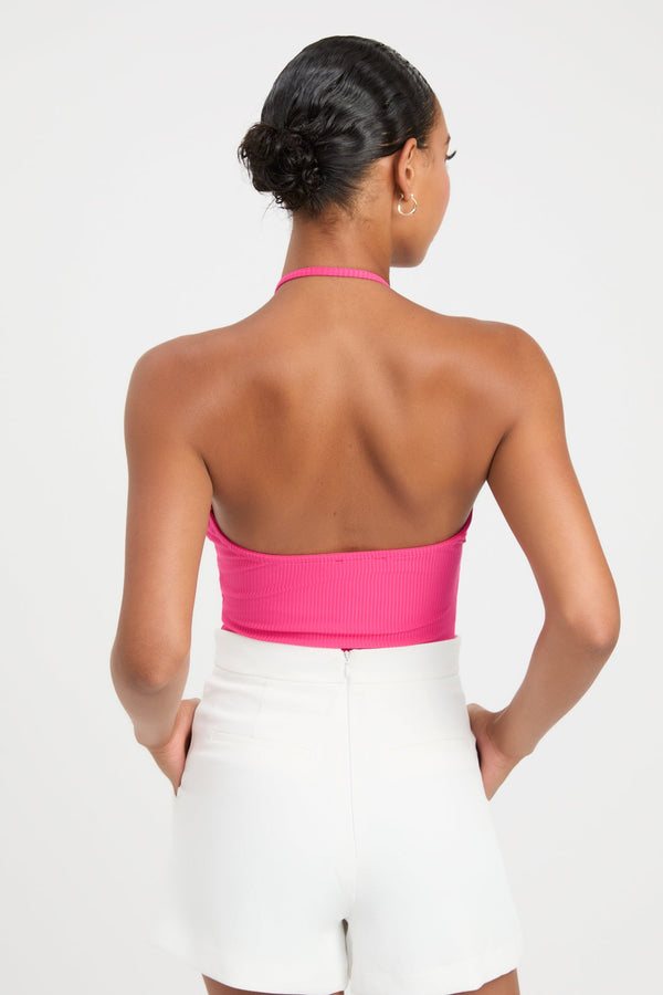 Kookai Maisie Halter Top Hot Pink